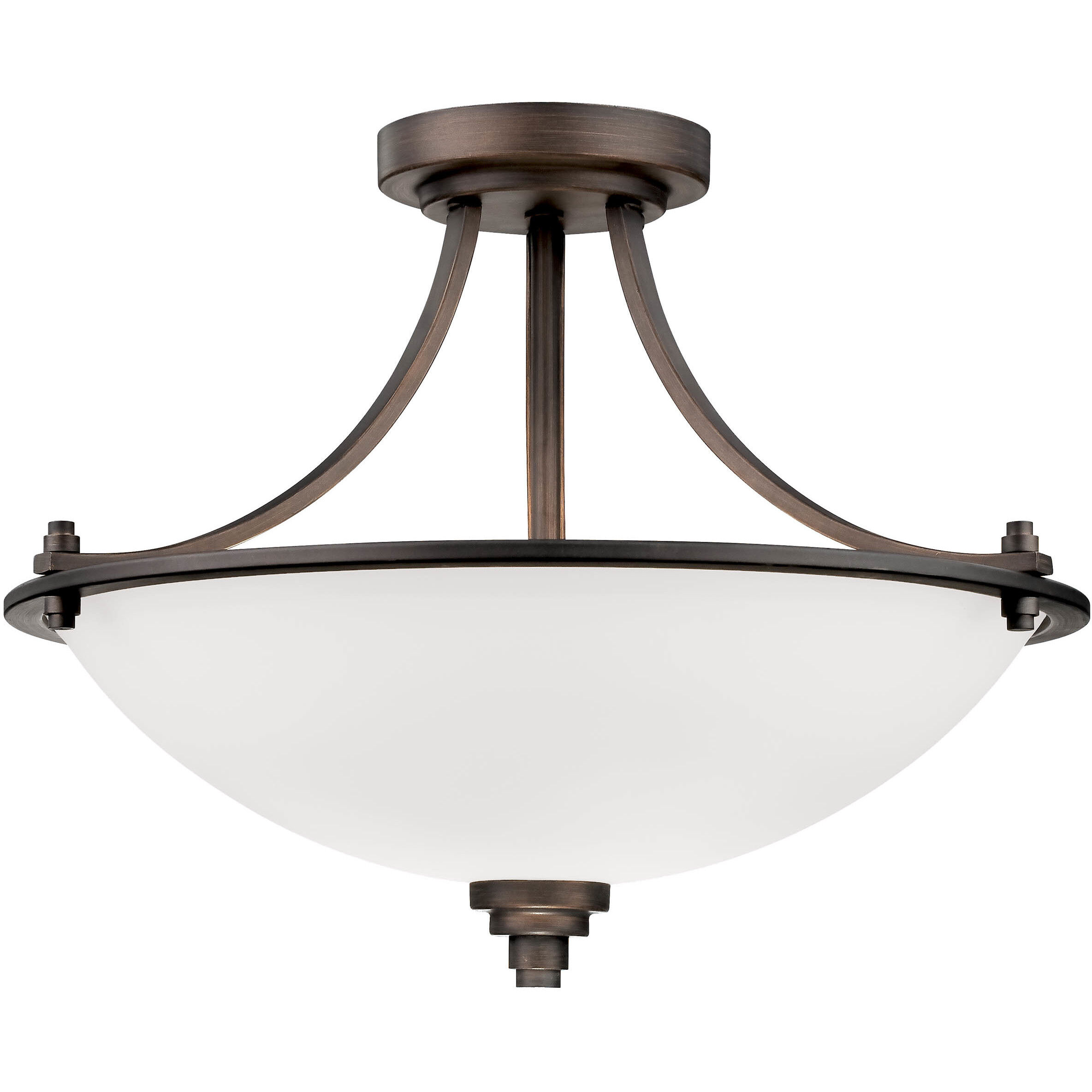 Bristo 3 Light 17.5 inch Rubbed Bronze Semi-Flush Mount Ceiling Light